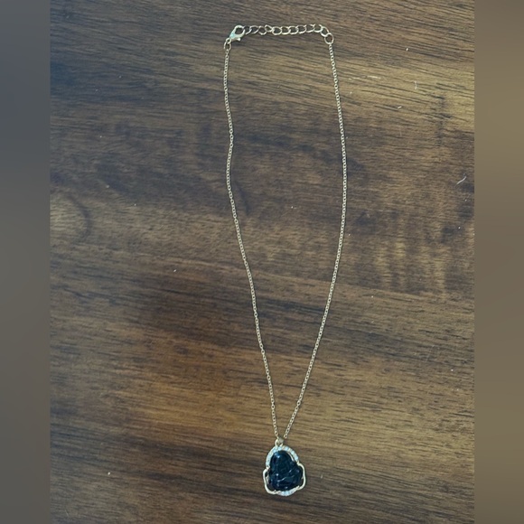 Gold and Black Buddha Pendant Necklace - Picture 3 of 9